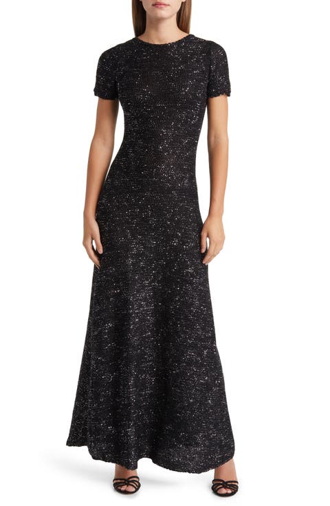 Sequin Short Sleeve Sweater Dress