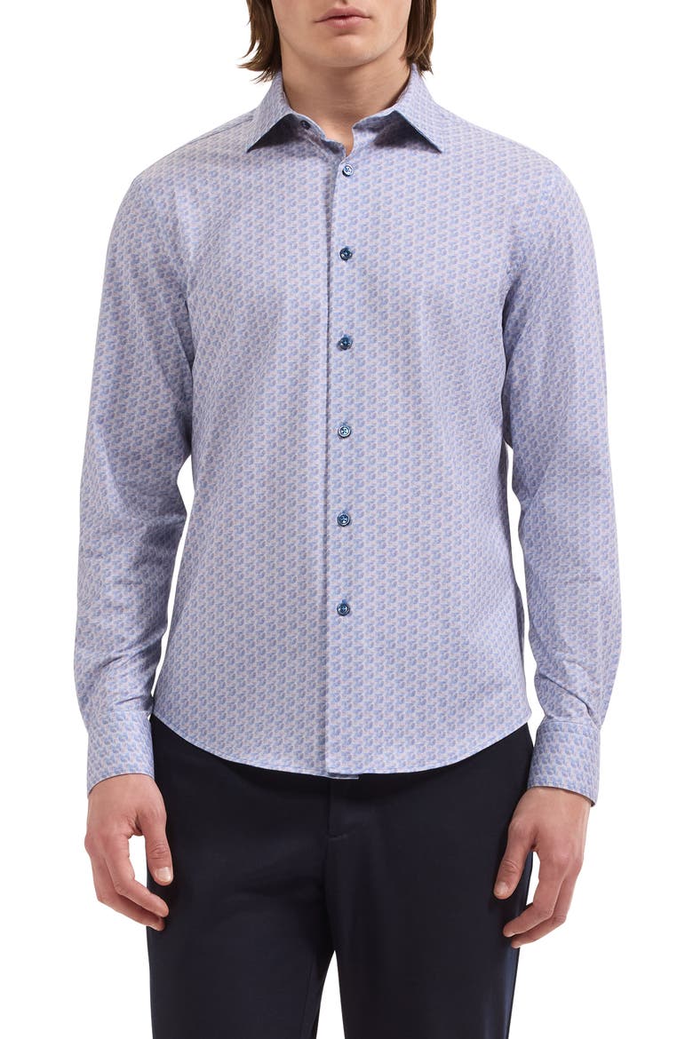 James OoohCotton® Print Button-Up Shirt, Main, color, DUSTY PINK
