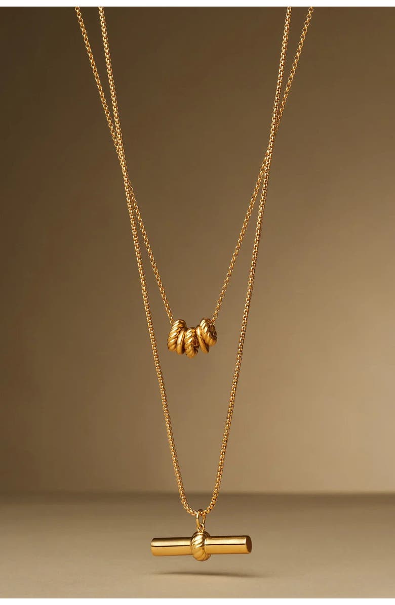 Katie Loxton Themis Waterproof Gold T-Bar Necklace, Alternate, color, Gold