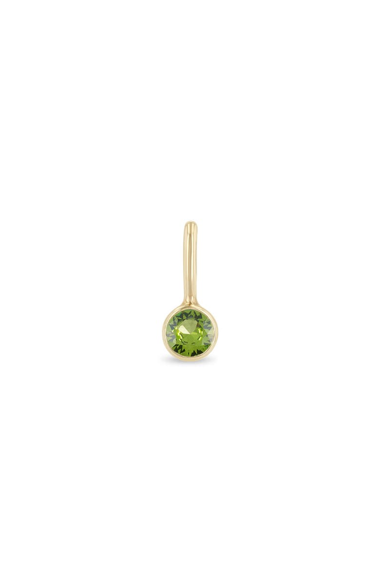 Zoë Chicco Bezel Set Peridot Charm, Main, color, 