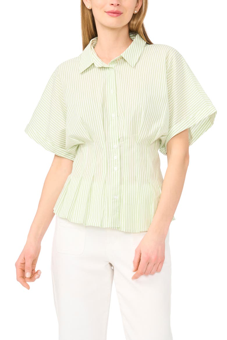 Pleat Waist Top, Alternate, color, PALE LIME