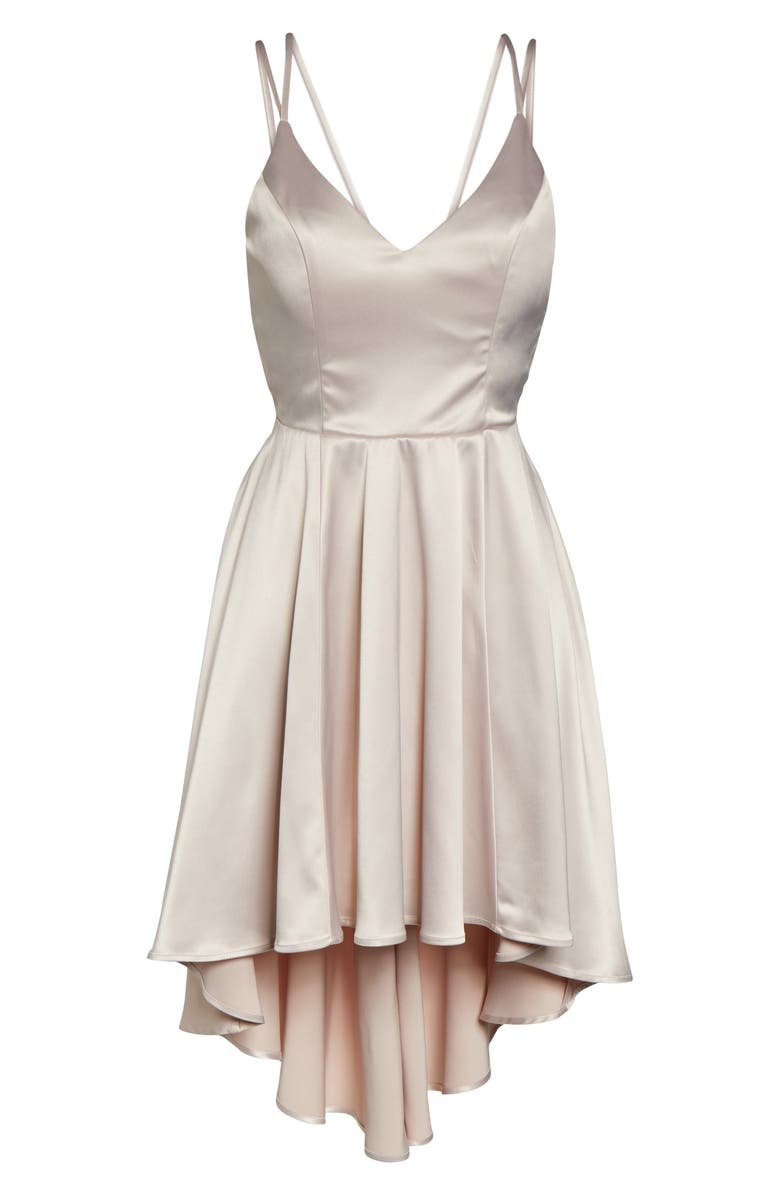 Sequin Hearts High/Low Satin Gown, Alternate, color, 