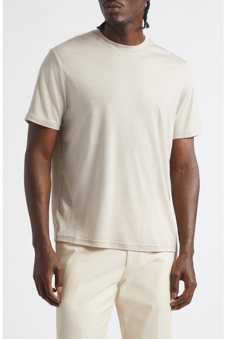 Solid Wool Jersey Crewneck T-Shirt, Main, color, 1985 CHAMPAGNE