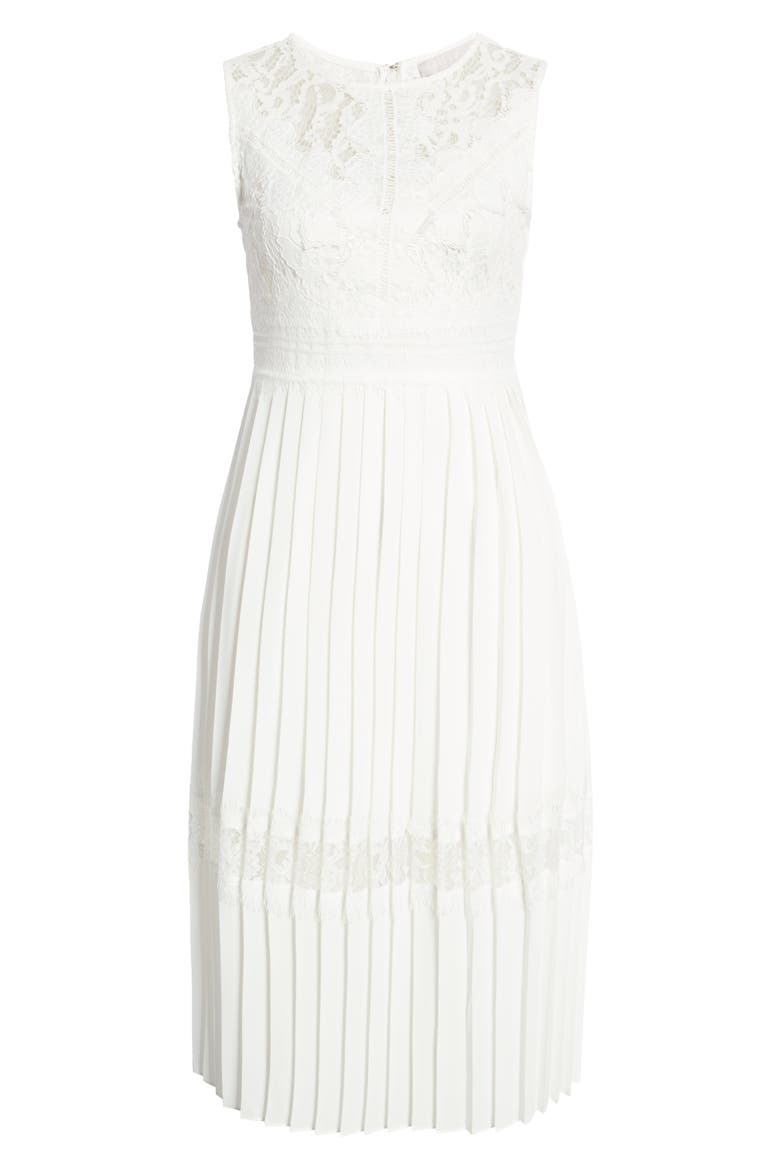 Chiffon Midi Dress, Alternate, color, WHITE