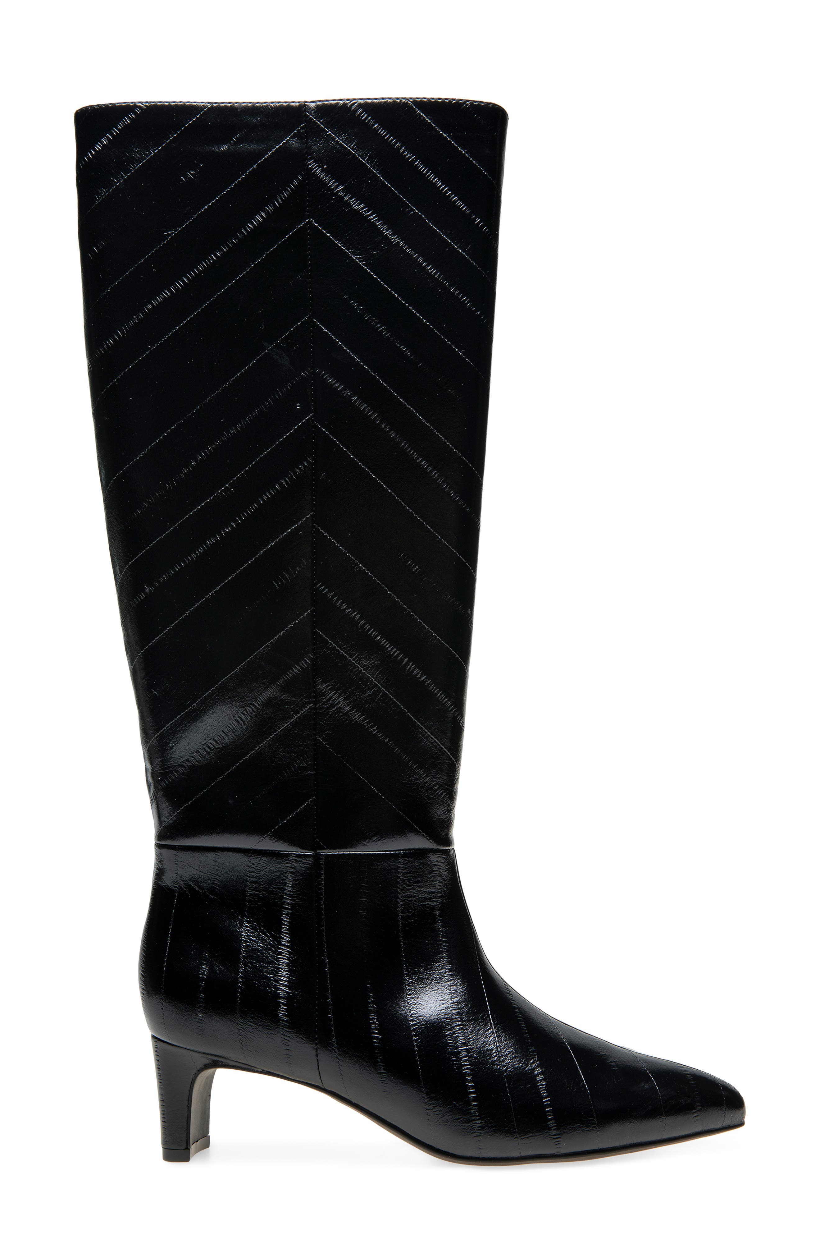 Boysen Croc Embossed Faux Leather Knee High Boot, Alternate, color, BLACK EEL