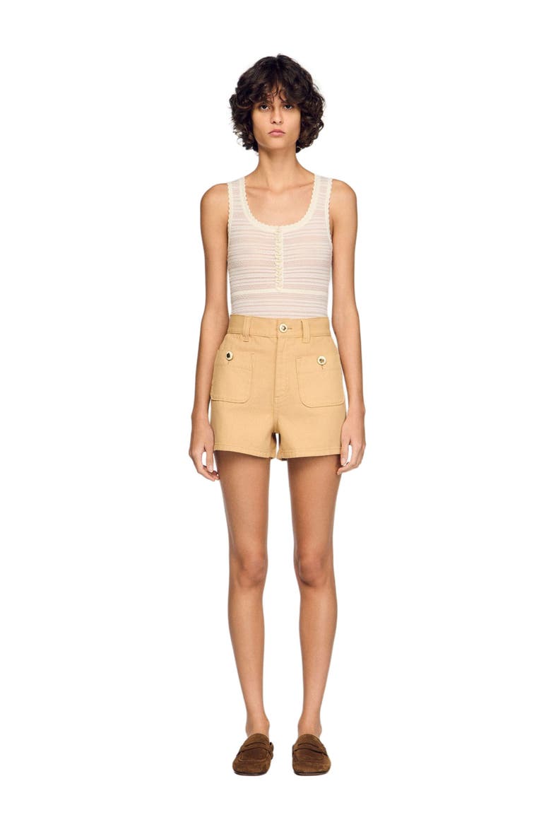Denim shorts, Alternate, color, Beige