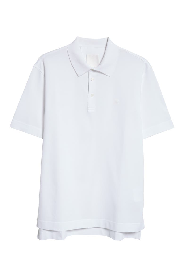 Classic Fit 4G Logo Embroidered Cotton Piqué Polo, Alternate, color, WHITE