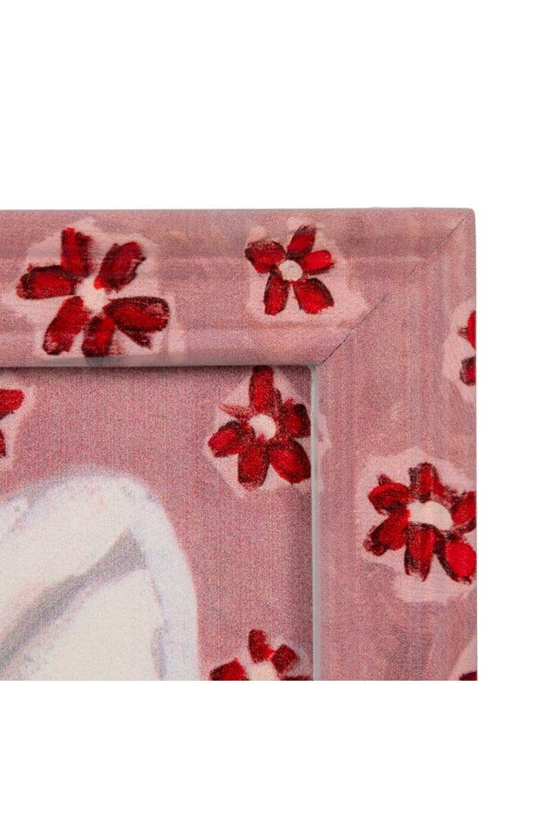 Storied Home Wood Framed Glass Wall Décor with Rabbit Image, Alternate, color, Pink