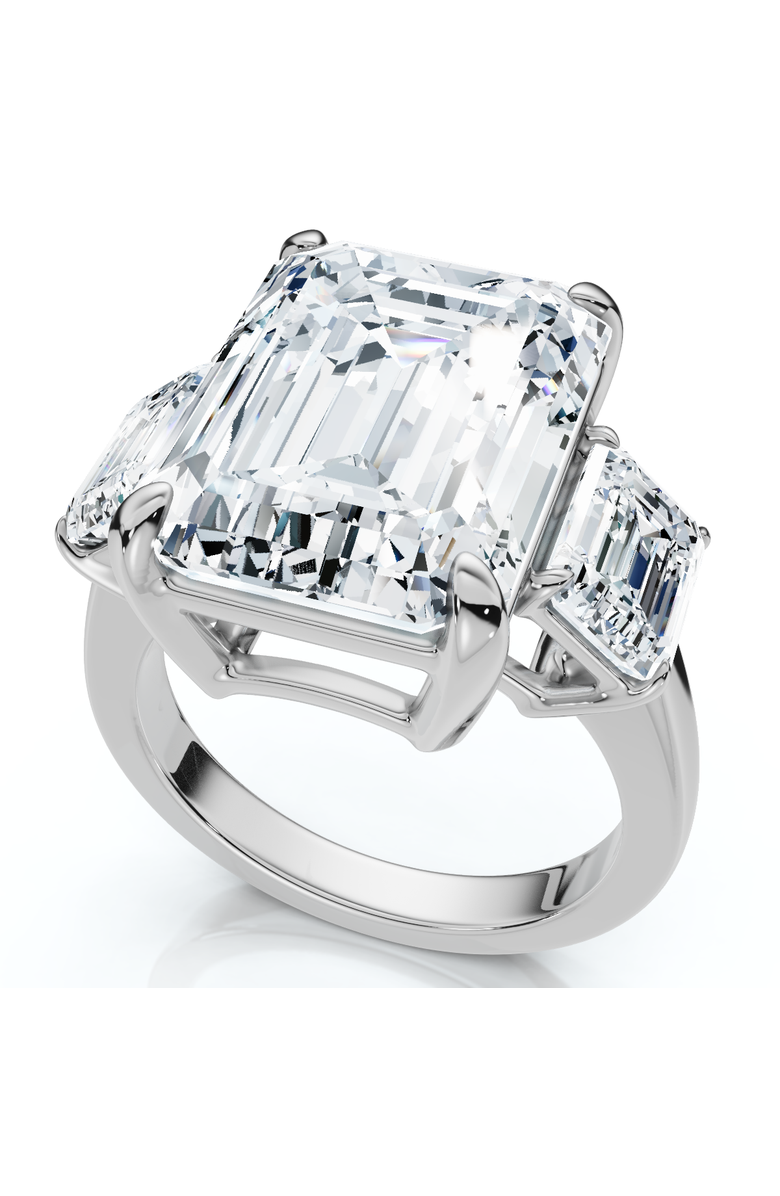 Bliss Diamond Certified 12Ct Emerald Cut Three Stone Diamond Engagement Ring Lab Grown, Alternate, color, 14K White Gold