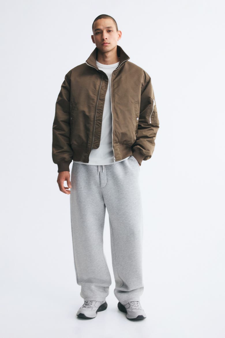 Padded Bomber Jacket, Alternate, color, Dark taupe