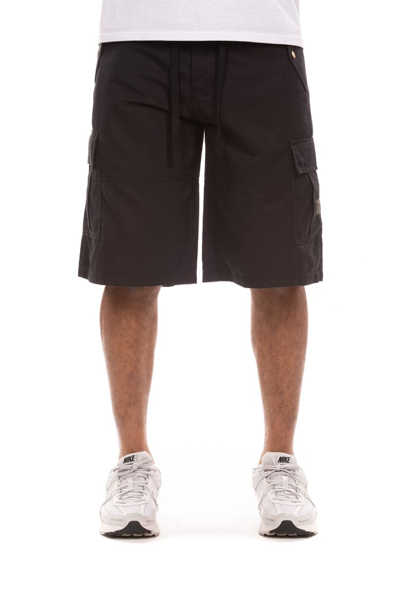 BB Drill Drawstring Cargo Shorts, Main, color, BLACK
