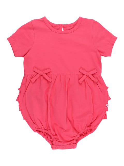 Knit Short Sleeve Bow Bubble Romper (Baby)