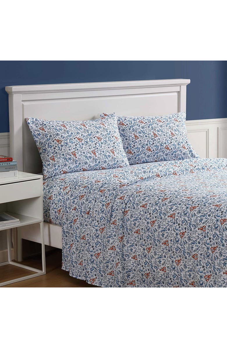 Nautica Coastal Fun Cooling Microfiber Sheet Set, Alternate, color, Blue