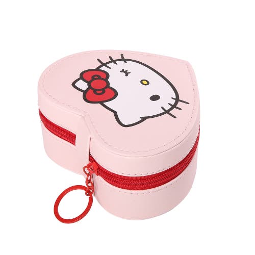 Hello Kitty Heart Shaped Jewelry Travel Case In Pink