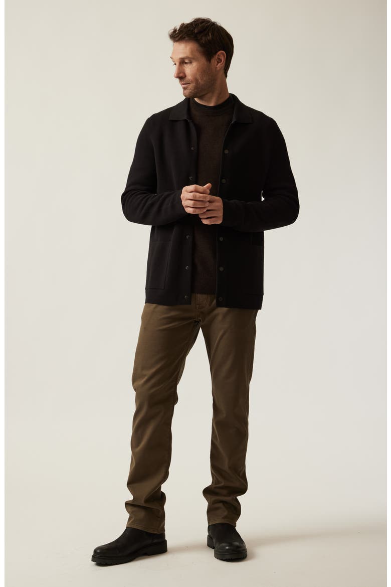 Cotton Blend Snap Front Cardigan, Alternate, color, BLACK