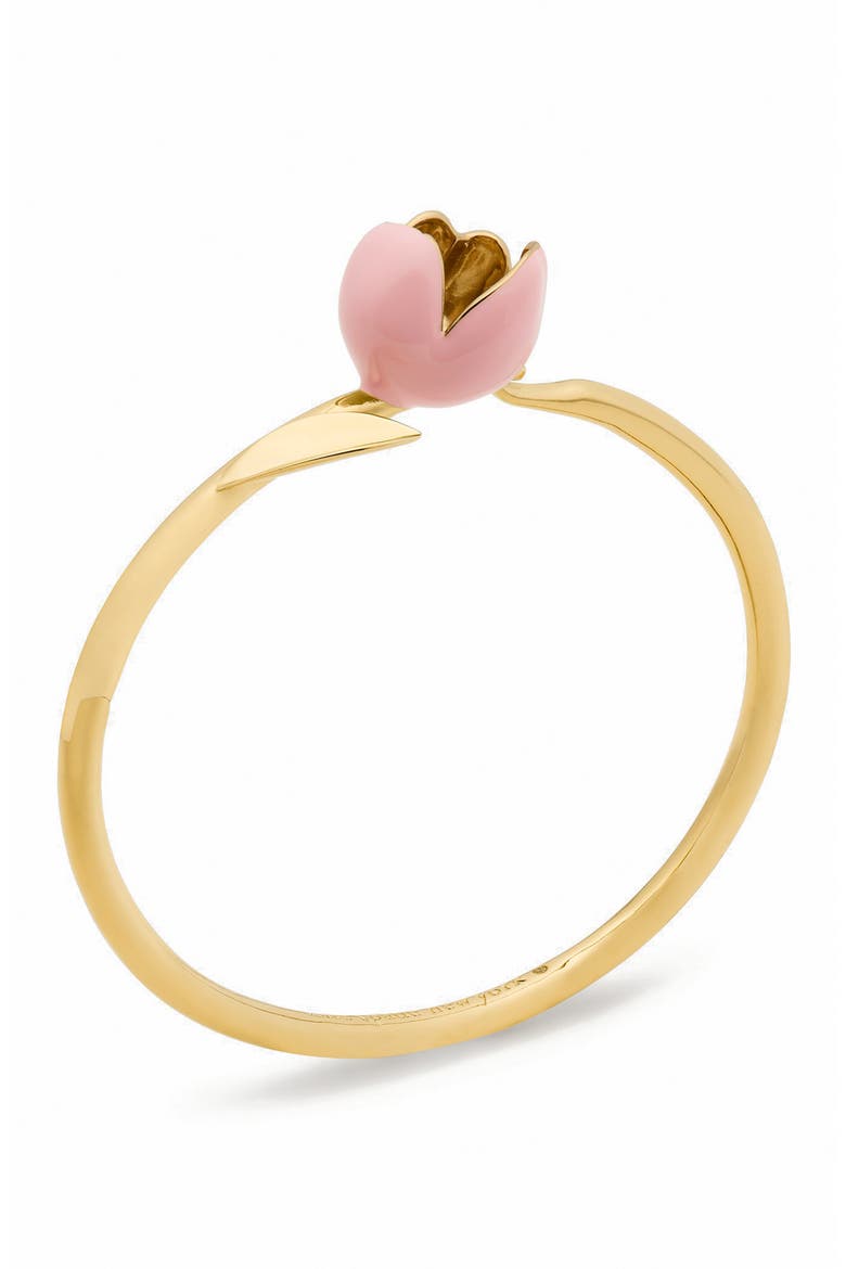 golden bloom flower bangle bracelet, Alternate, color, PINK.