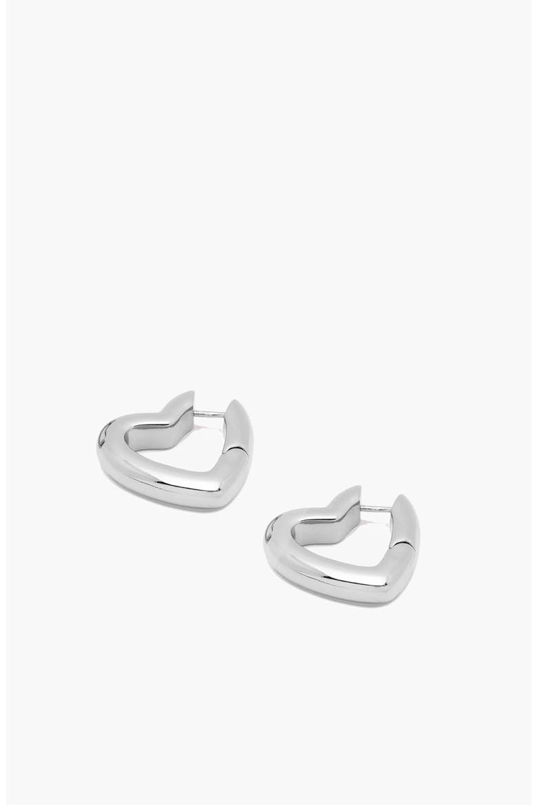 Loff Mini Heart Hoop Earrings in Silver, Main, color, Silver