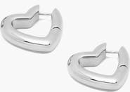 YOJ Loff Mini Heart Hoop Earrings in Silver