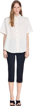 SANDRO Pleated back shirt