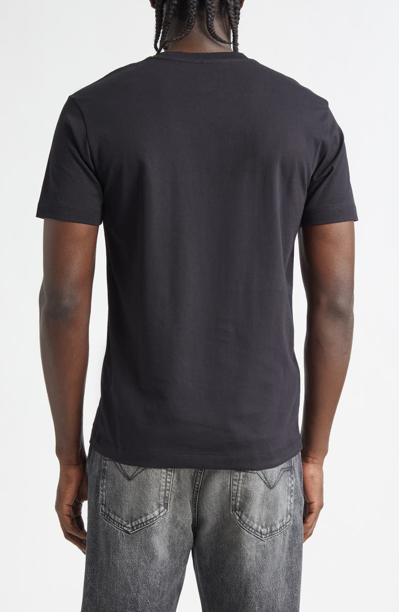 Versace Logo Cotton Jersey T-Shirt, Alternate, color, Black