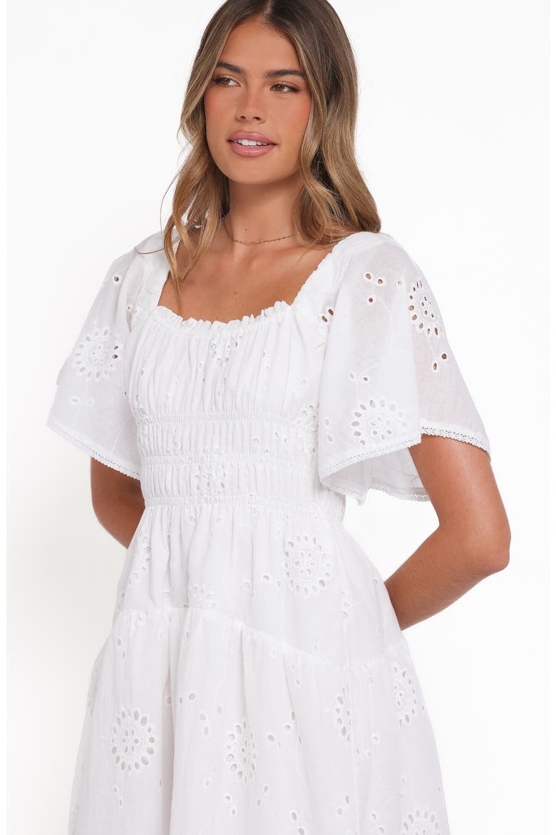 Tierney Eyelet Cotton Minidress, Alternate, color, WHITE