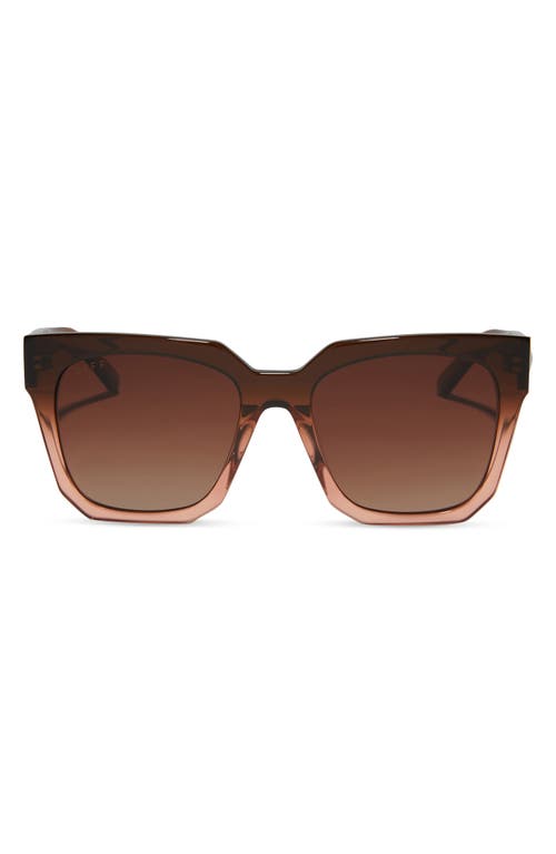 DIFF Bella 54mm Square Sunglasses in Brown Gradient 