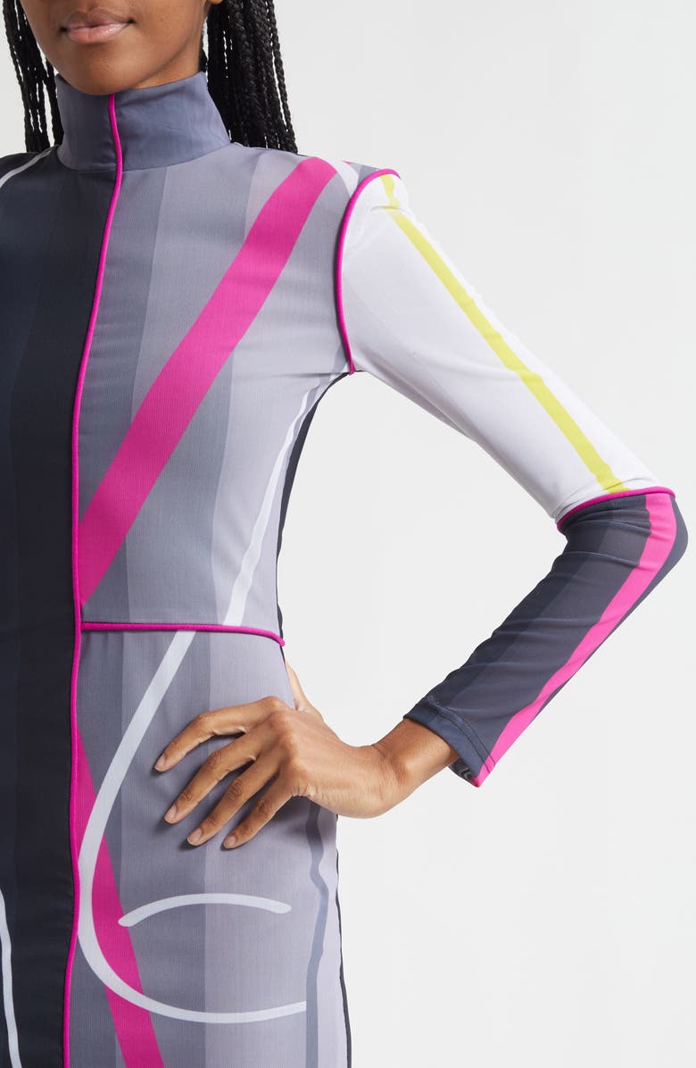 ISRAELLA KOBLA Neeta Stripe Long Sleeve Midi Dress, Alternate, color, Print