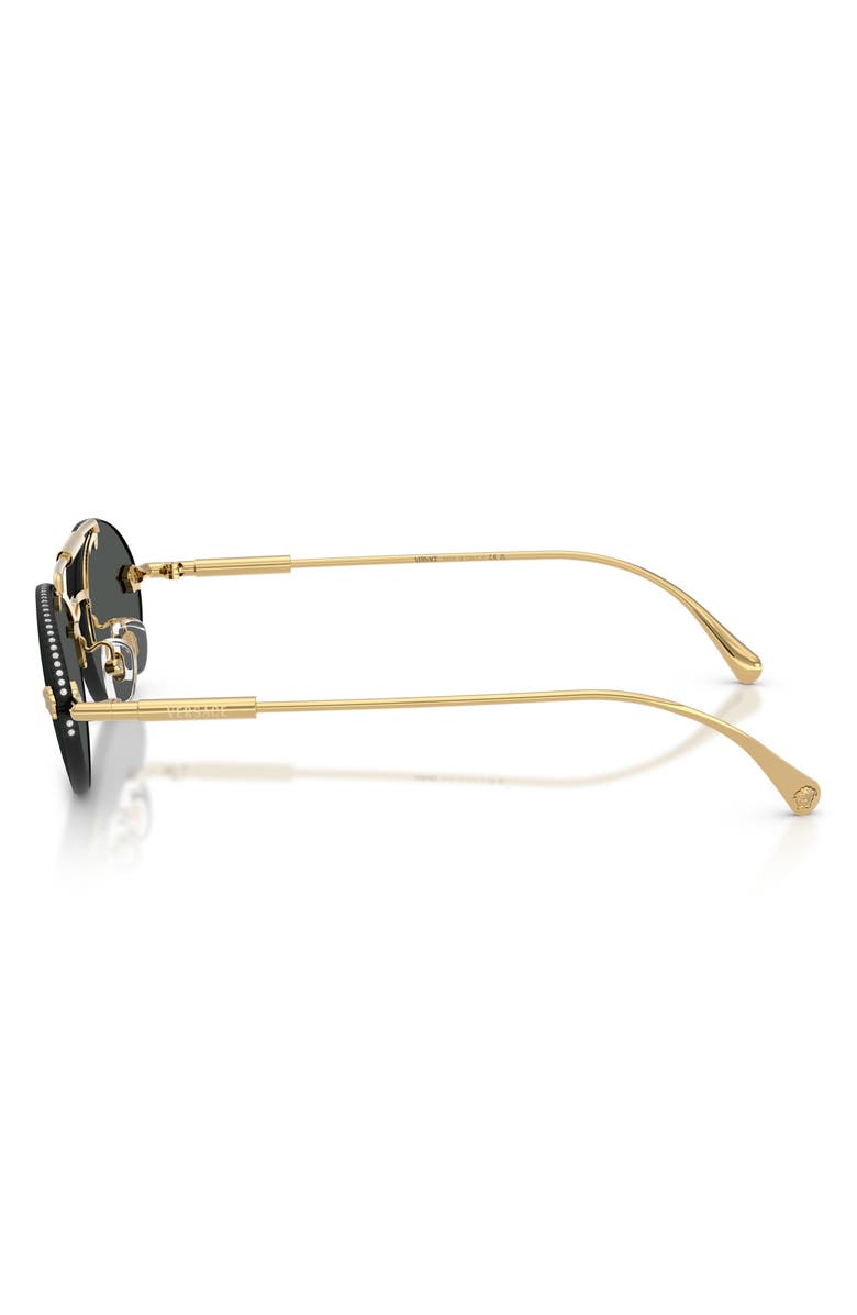 Versace 56mm Oval Sunglasses, Alternate, color, Gold / Dark Grey