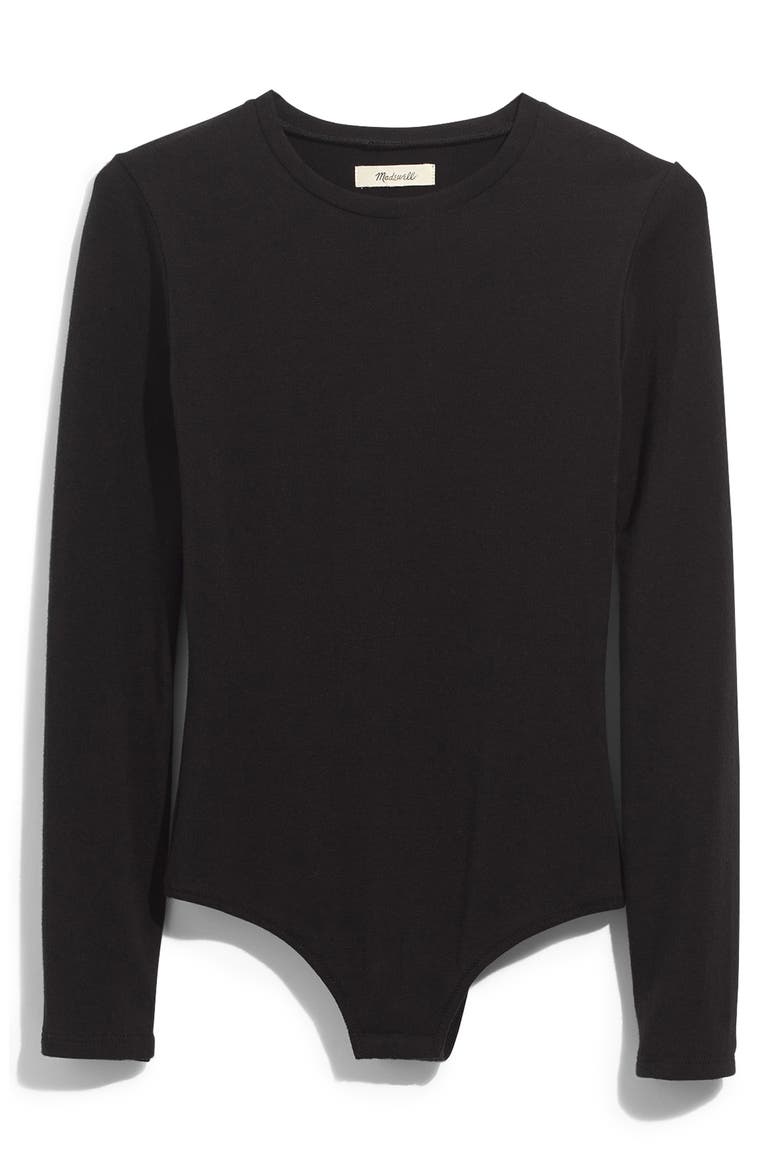 Crewneck Bodysuit, Alternate, color, TRUE BLACK
