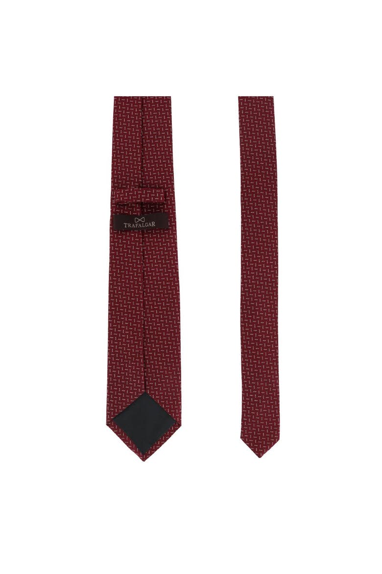Baldwin Metallic Dash Silk Business Necktie, Alternate, color, Red