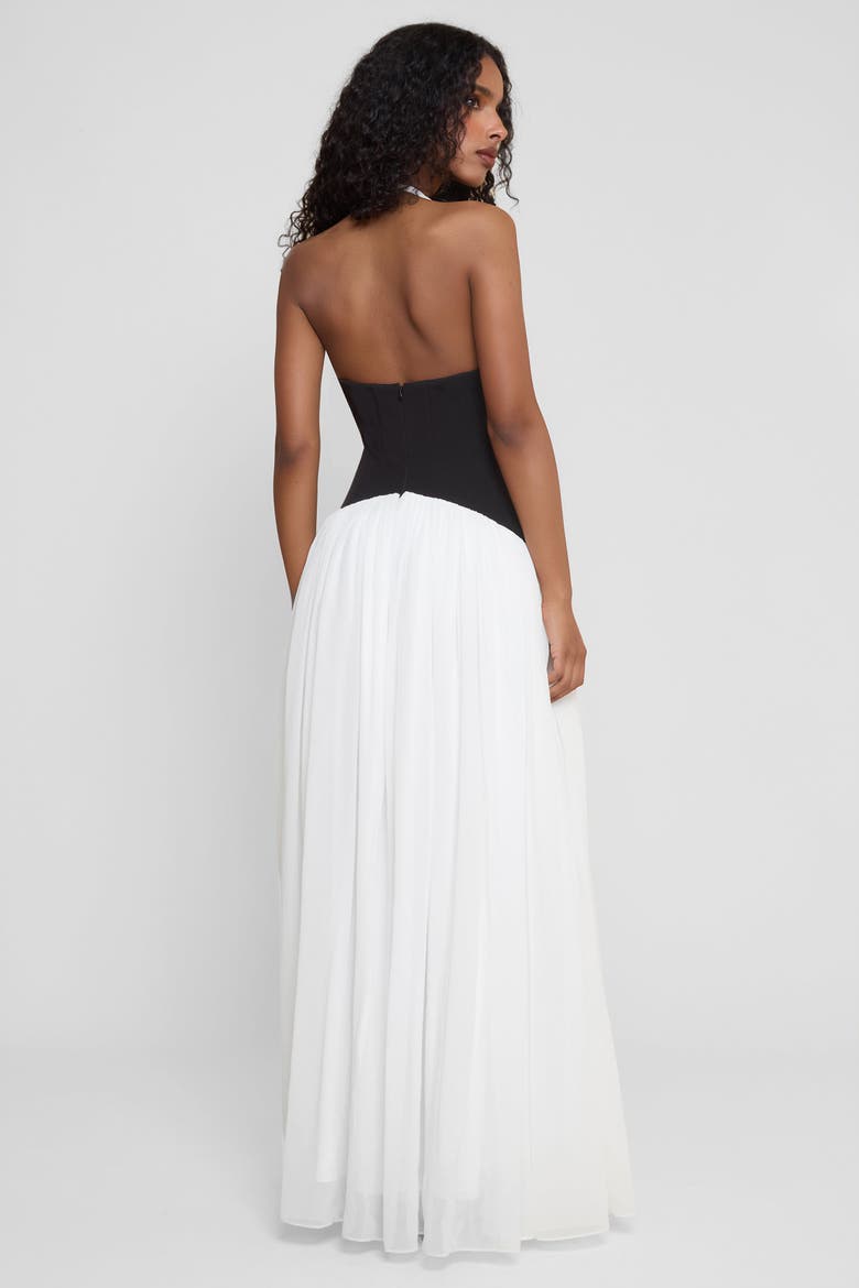 Harlowe Contrast Corset Maxi Dress, Alternate, color, White & Black