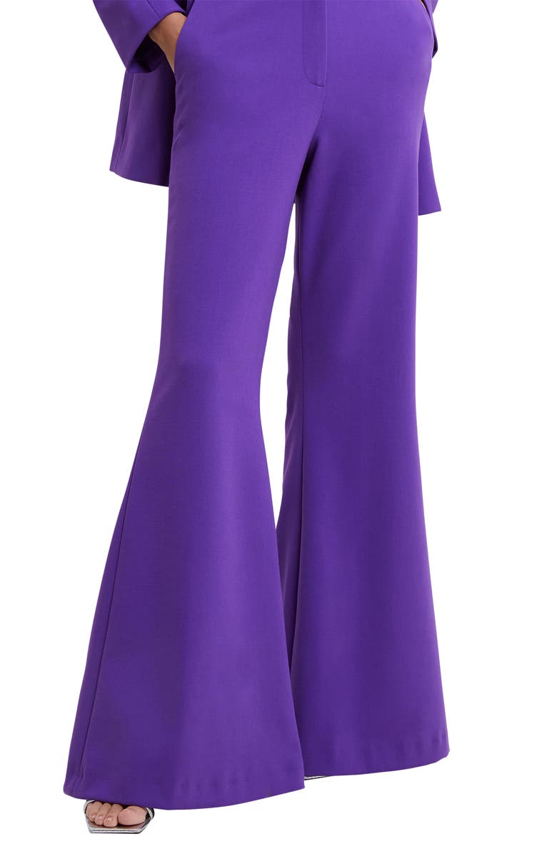 French Connection Whisper High Waist Flare Pants, Alternate, color, Cobalt Violet