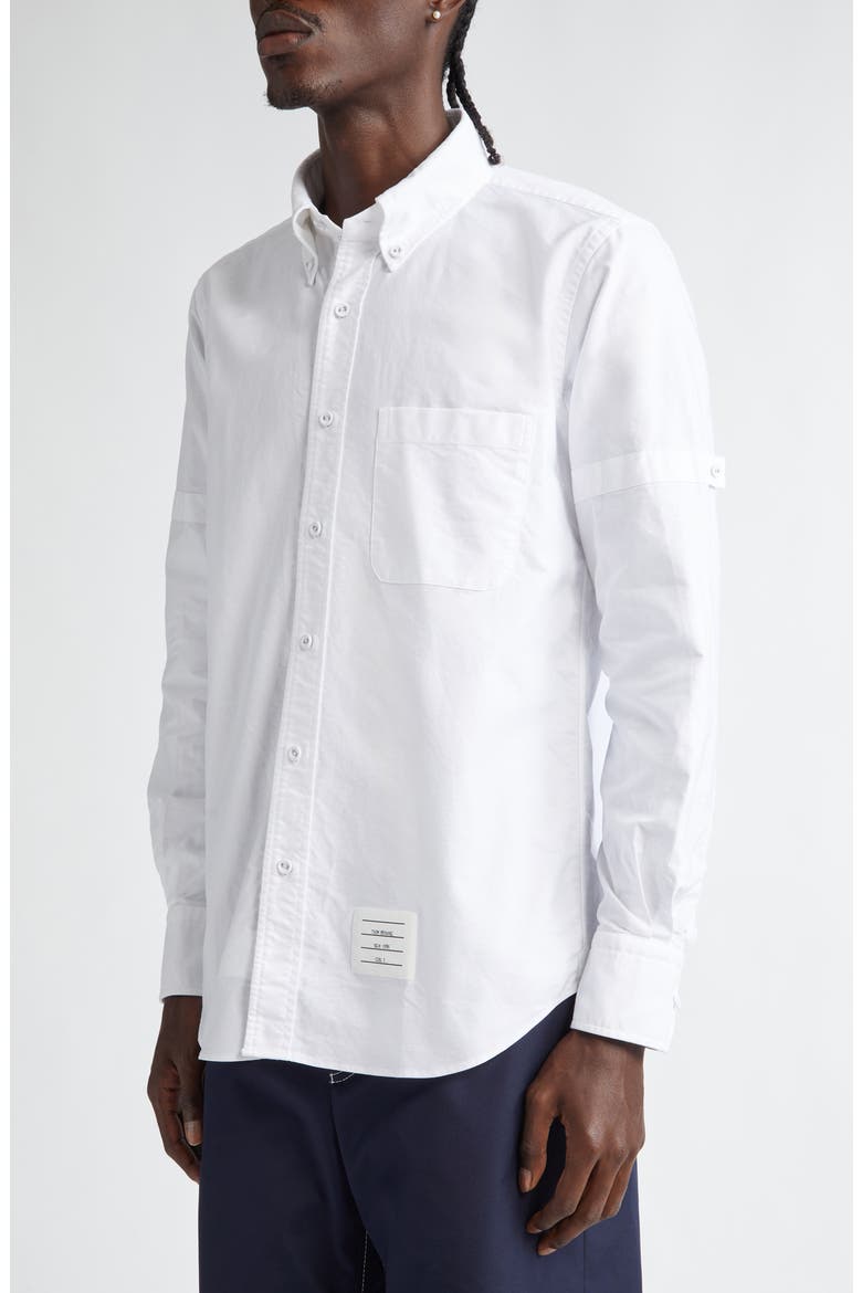 Straight Fit Cotton Oxford Button-Down Shirt, Alternate, color, WHITE