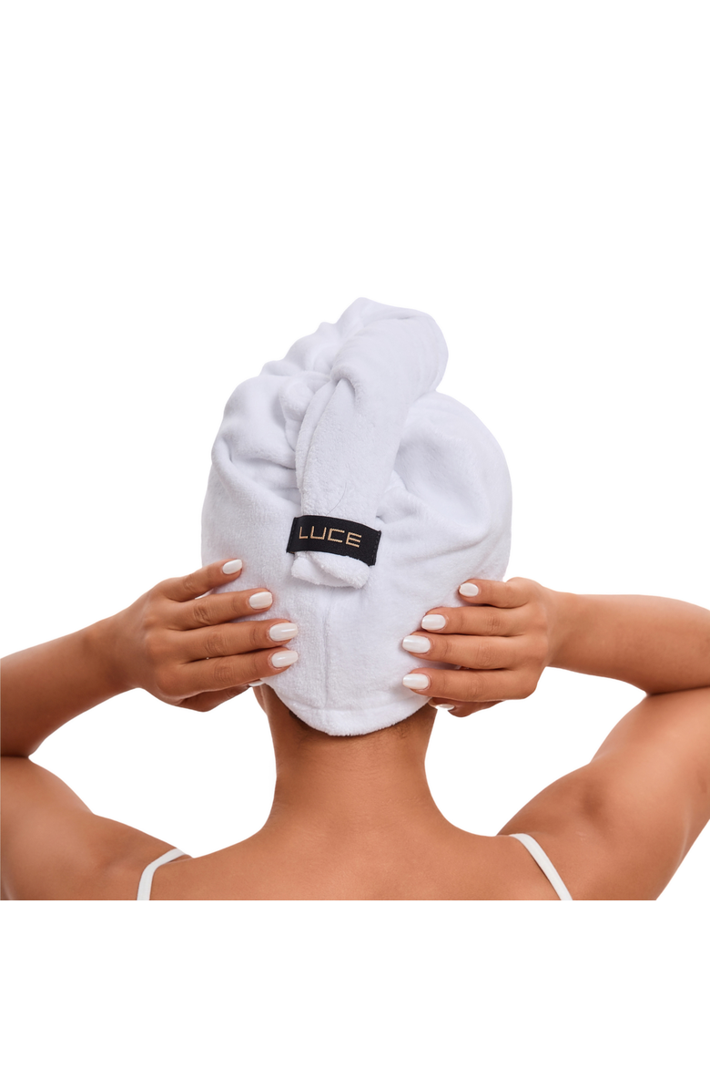 LUCE BEAUTY Adjustable Hair Towel Wrap - Eco-Friendly and Ultra-Absorbent, Alternate, color, Black