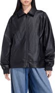 adidas Three-Stripe Faux Leather Jacket