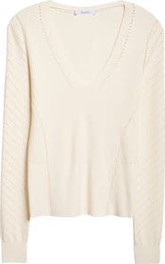 Max Mara Nadar V-Neck Pointelle Stitch Sweater