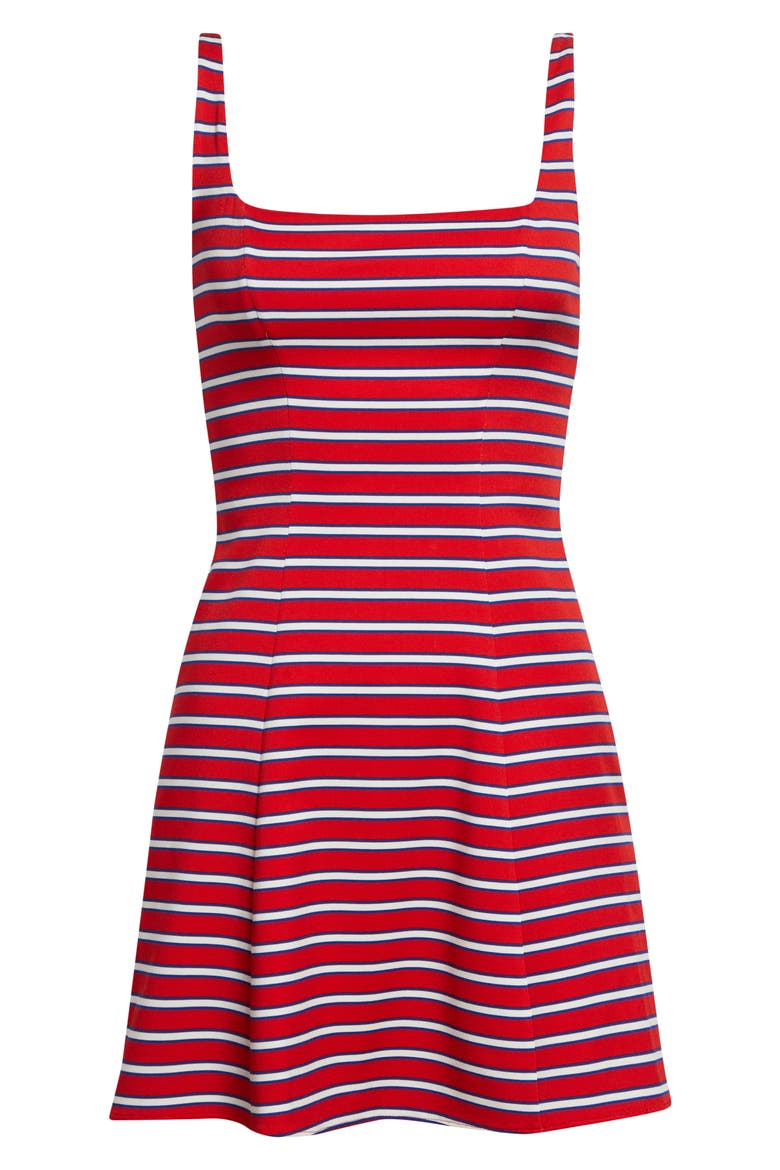 Julia Stripe Minidress, Alternate, color, TEAKWOOD CHILI PEPPER