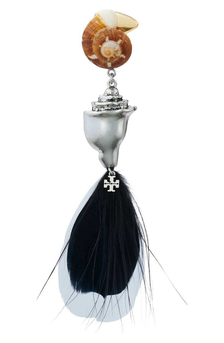 Tory Burch Feather Drop Earrings, Alternate, color,