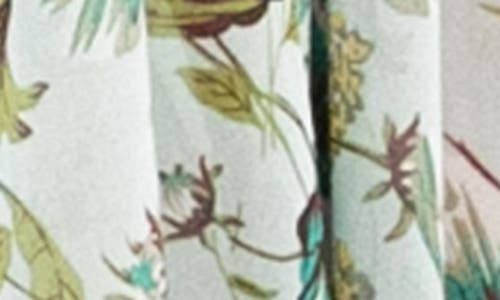 Nina Leonard Semi Sheer Open Front Topper In Blue Multi
