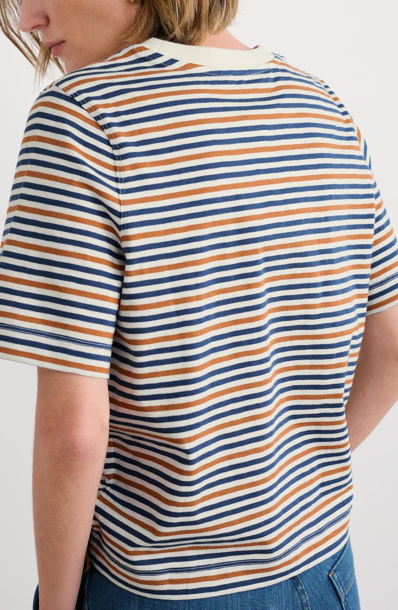 Seasalt Cornwall Copseland Stripe Organic Cotton T-Shirt, Alternate, color, Pellitras Basket Chalk