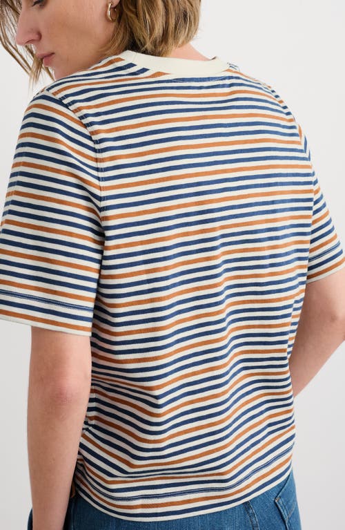 Seasalt Cornwall Copseland Stripe Organic Cotton T-shirt In Blue