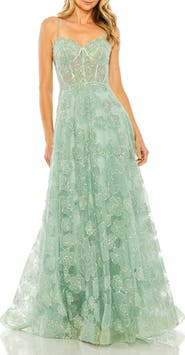 Mac Duggal Embroidered Sweetheart Floral Corset A Line Gown