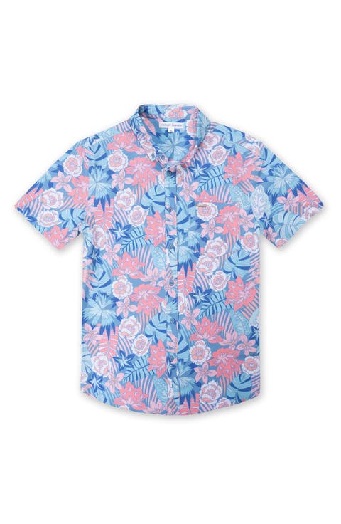 Kids' Floral Stretch Button-Down Shirt (Little Kid & Big Kid)