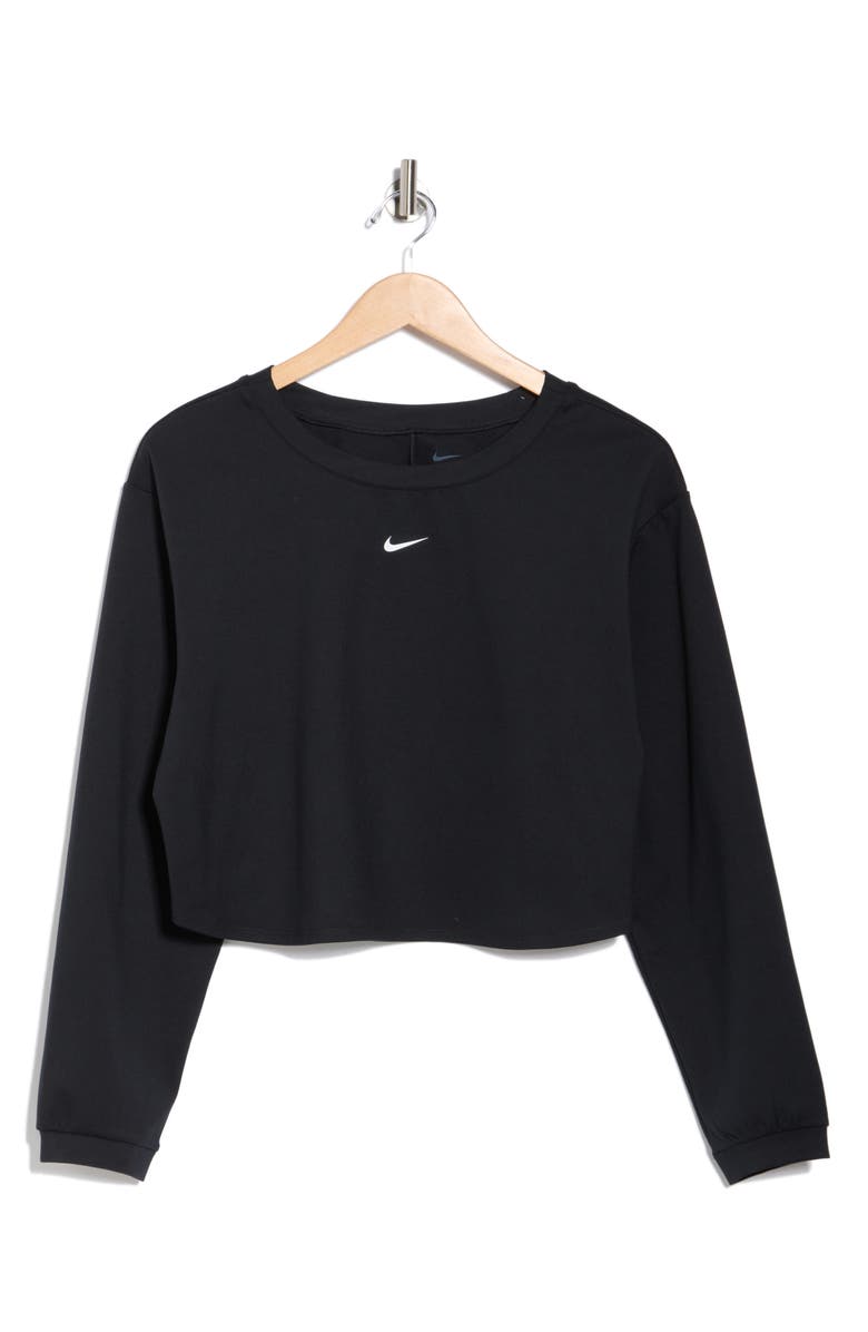 Nike One Dri-FIT Mid-Layer T-Shirt, Alternate, color, Black/ White