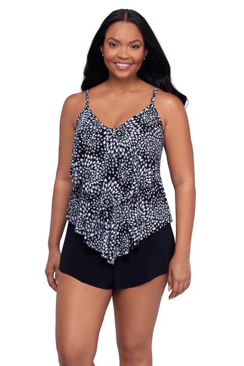 Ronnie 2 Tier Ruffle Tankini Swimsuit Top