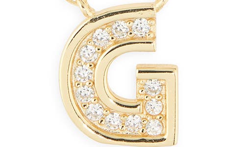 Argento Vivo Sterling Silver Cubic Zirconia Initial Pendant Necklace In Gold
