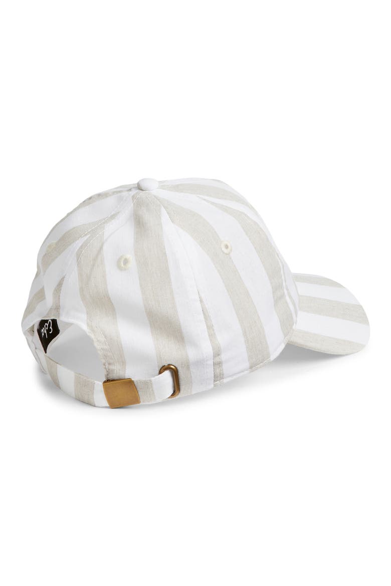 Cassis Stripe Cotton Baseball Cap, Alternate, color, NATURAL