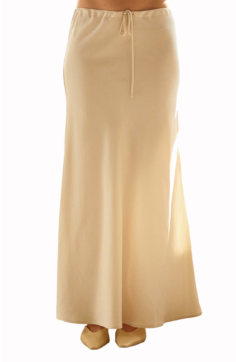 CRESCENT Bias Lyocell Maxi Skirt, Main, color, Cream