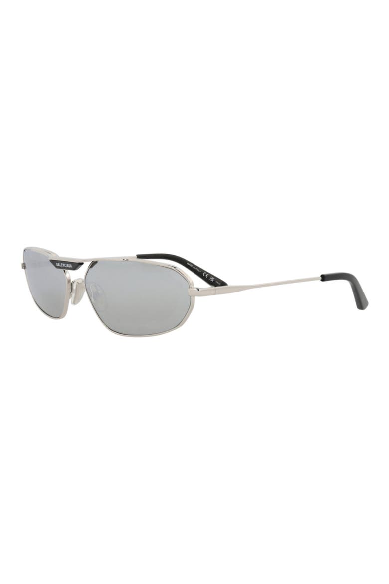 64mm Oval Sunglasses, Alternate, color, SILVER SILVER SILVER