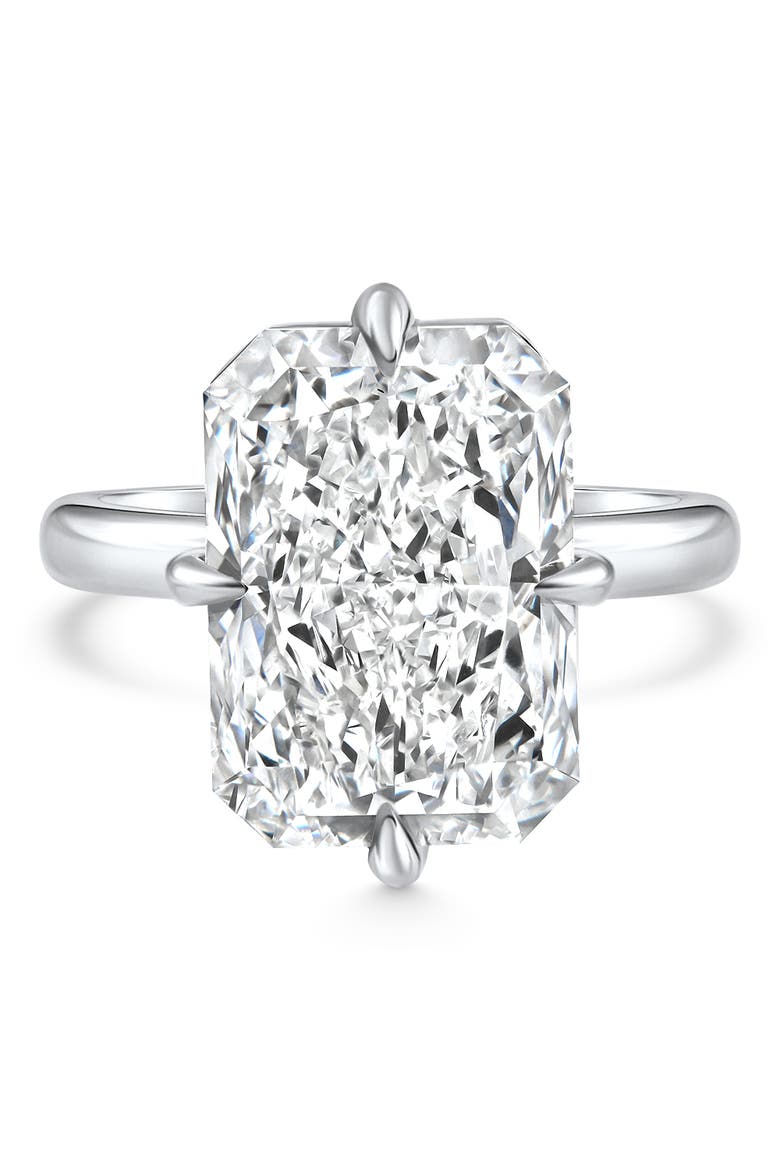 Certified 11Ct Radiant Diamond Solitaire Engagement Ring 14k Gold/Pt Lab Grown, Main, color, 14k White Gold